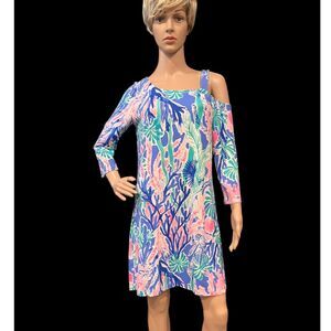 LILLY PULITZER Women's LORI Mini Purple Multicolor Summer Dress Sz M